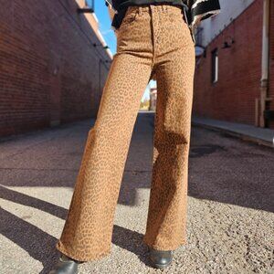 Cheetah Print Jeans by Daze Denim Far Out Style in Wild Cat